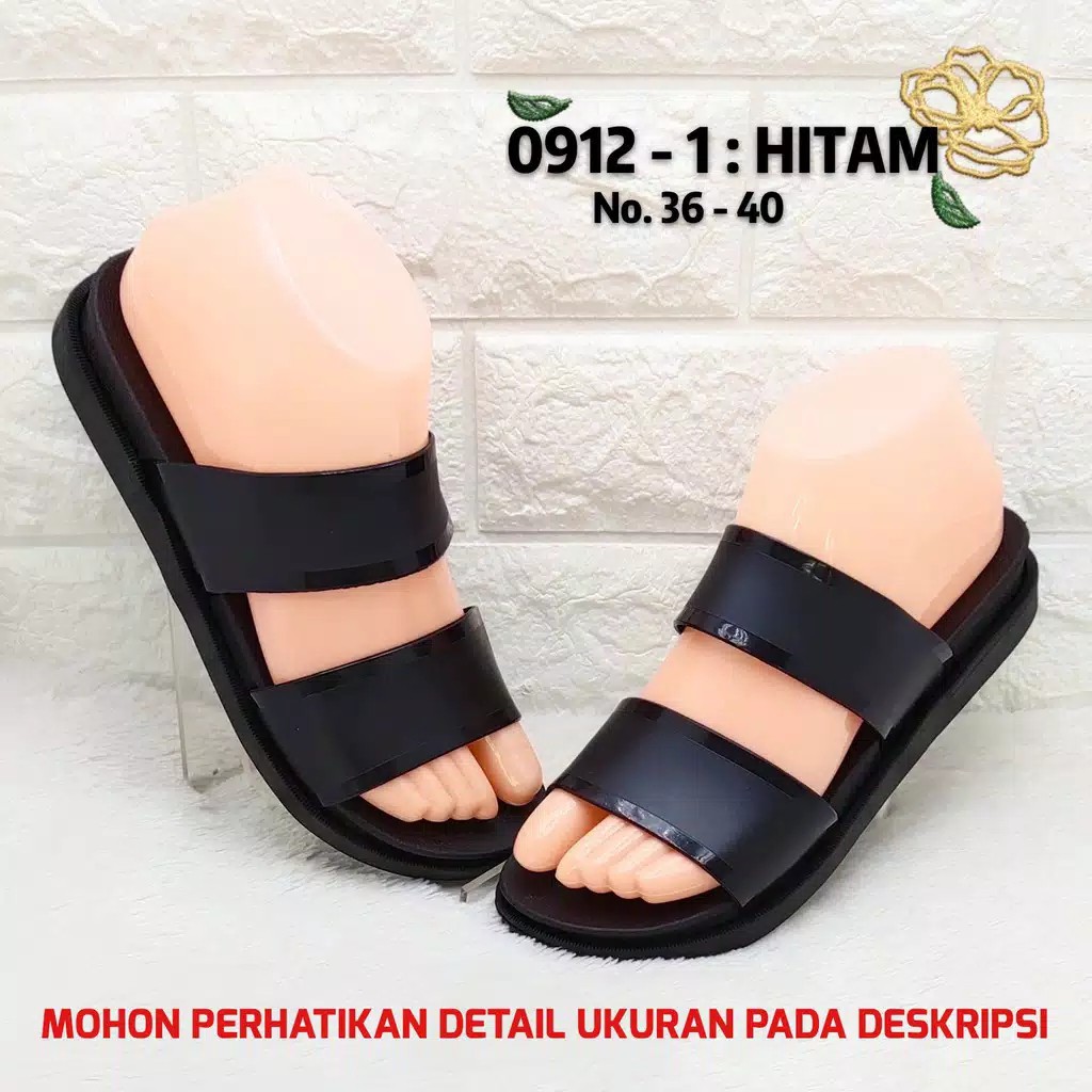 (COD) Sandal Selop Karet Wanita Jelly Tali Dua Import Balance BLC 0912-1