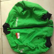 jaket bomber ojol gojek hijau logo lama 1 sisi murah meriah