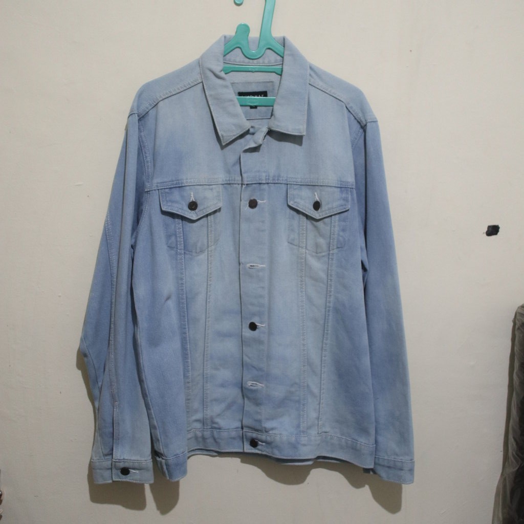Jaket Denim Biru Langit Lokal Merk Livehaf