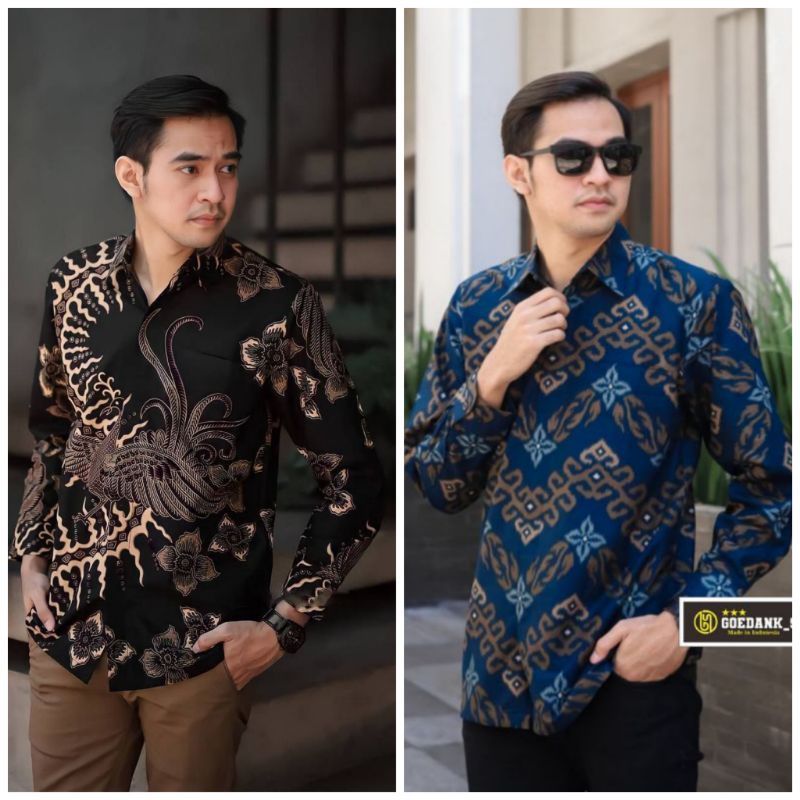 BAJU BATIK PRIA LENGAN PANJANG MODERN KEMEJA BATIK PRIA TRADISIONAL ARTIS ORI BATIK RL JAYA BATIK PEKALONGAN SIZE M.L.XL.XXL NO FURING citra busana solo