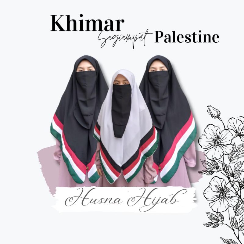 [HUSNA HIJAB] Khimar Segi Empat Palestine Murah / Kerudung Palestina