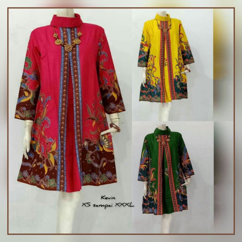 TUNIK BATIK JLAMPRANG WARNA DRESS ATASAN BATIK