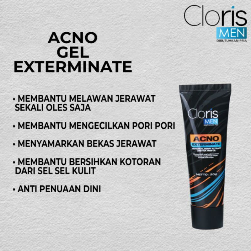 CLORISMEN ACNO SERIES CLORIS MEN Paket Acno Perawatan Wajah Berjerawat Skincare Pria Atasi Jerawat Komedo Beruntusan Dan Bopeng Bekas Jerawat Flek Hitam Meregenerasi Kulit Wajah Kembali Mulus Original BPOM-3