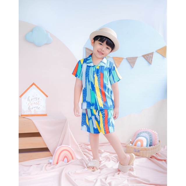Kalea Set Setelan Rayon Kancing Anak Murah Junior Neeca Kiddos Size 6-10 Tahun