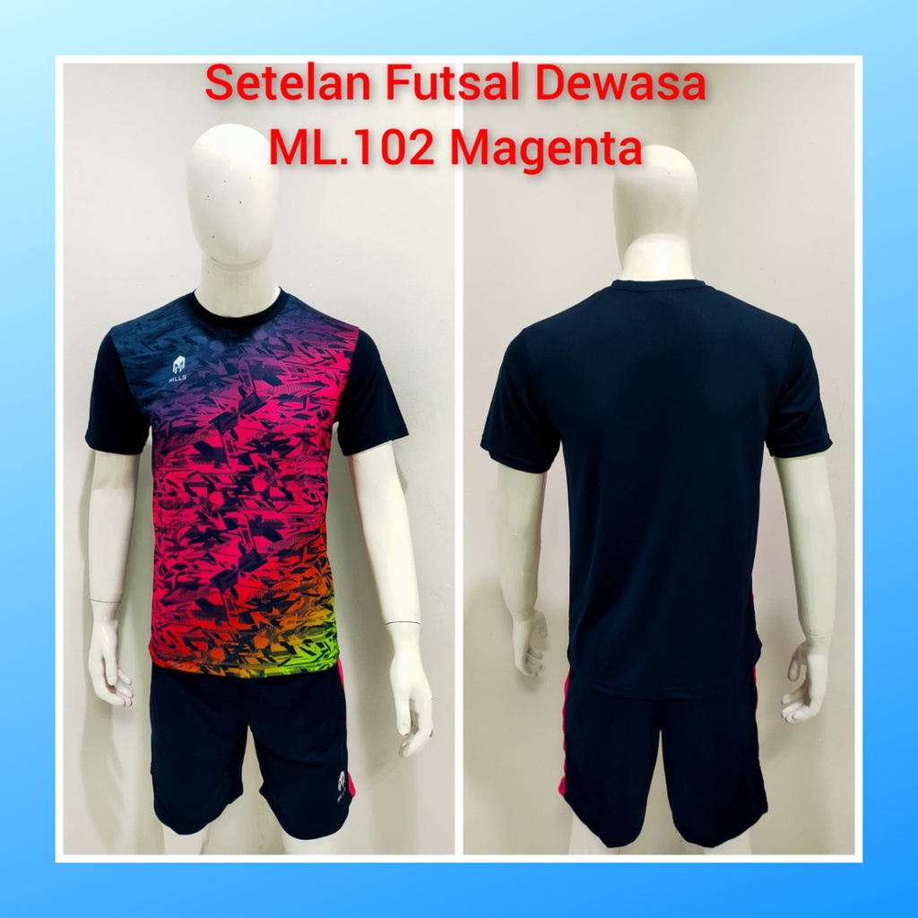 jersey futsal pria kaos sepak bola baju dan celana setelan wanita dewasa t-shirt outfit seragam jarsey kostum olahraga pakaian apparel print sport jersy soccer casual jersi suit ML102 magenta