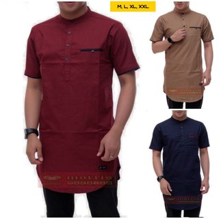 Premium Baju  Koko  Kurta Katun  Lengan  Pendek  Dewasa Size 