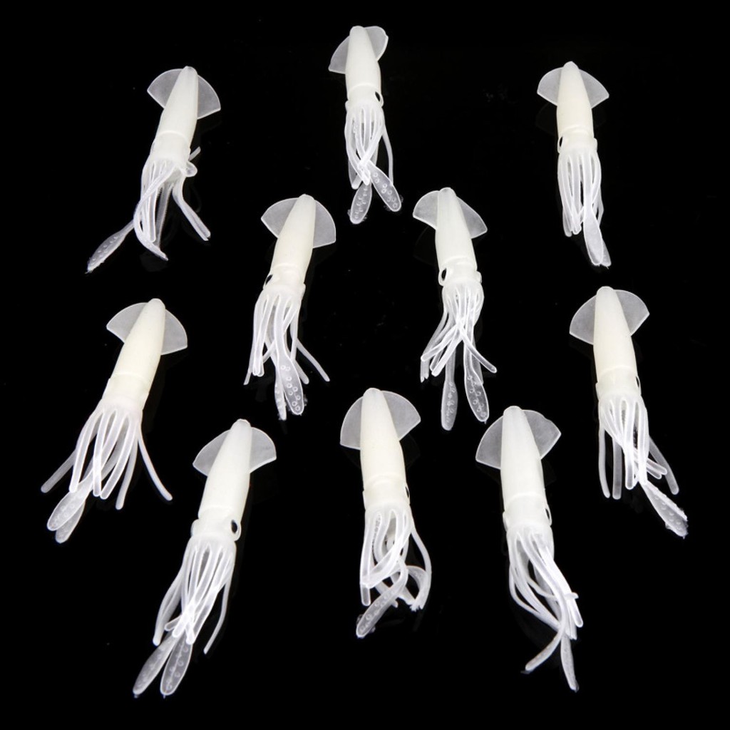 Hot Promo ! Umpan Pancing Luminous Squid Soft Bait Lure 10 PCS