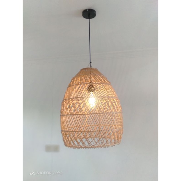 kap lampu rotan kubah/lampu hias gantung/ lampu hias dekorasi