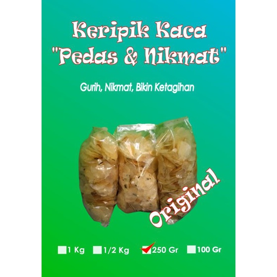 

Keripik Kaca Original 250Gr/Pikca/Kripik Kaca/Kripik Beledag/Kripik kaca original daun jeruk