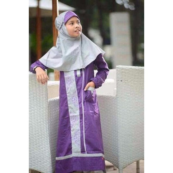 LIMITED EDITION Baju Muslim Anak Nibras NSAP 26 Ungu Baju Gaun Anak