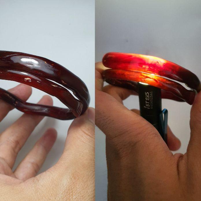 ♔ gelang akar bahar merah asli dan natural size kecil minimalis ♘