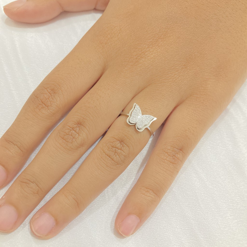 Cincin Titanium Anti Karat Wanita Kupu-Kupu Style Korea Fashion