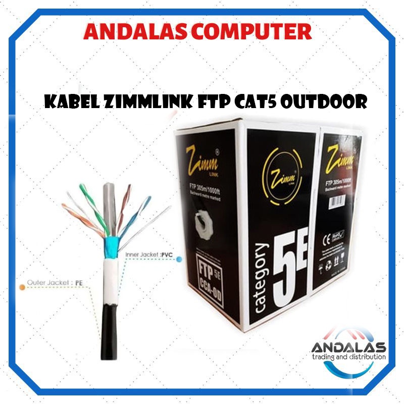 KABEL LAN OUTDOOR ZIMMLINK FTP CAT5 300M