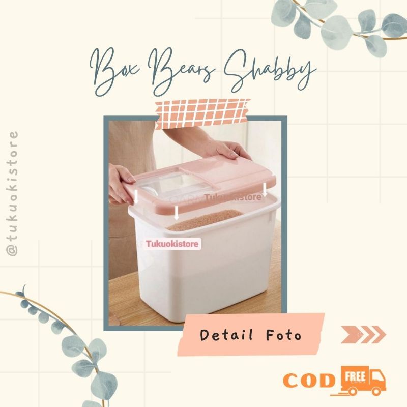 Tempat Beras Pink / tempat beras 5kg / tempat beras 10kg / Rice Box / tempat penyimpanan Tepung Kaca