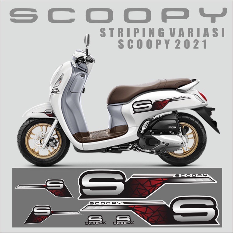 STRIPING SCOOPY 2021 VARIASI SIMPLE MERAH