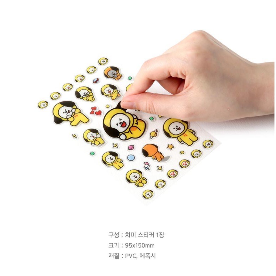 Stiker Timbul Karakter BT21 / Sticker Karakter Lucu BT21 Army / Sticker Korea Kartun Karakter BT21