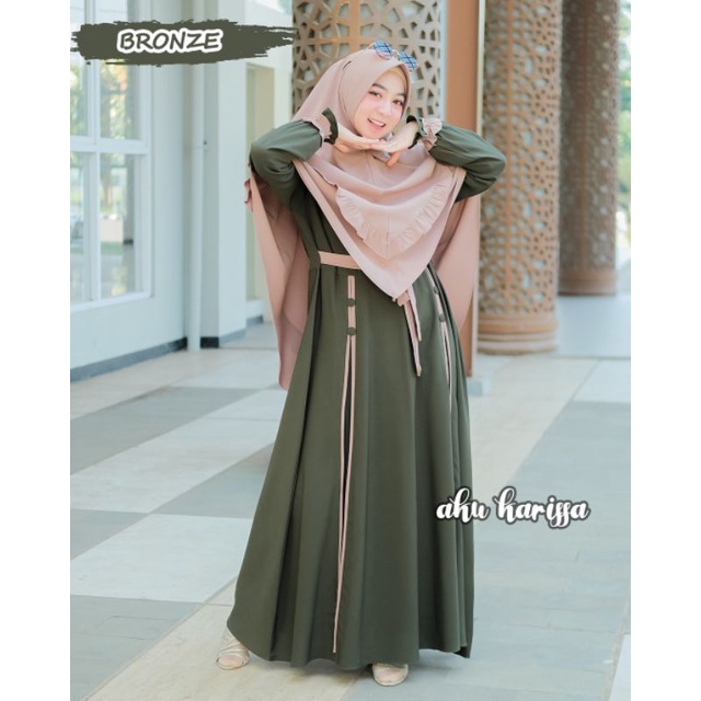 DESILLA SET GAMIS SYARI BRAND AKU KARISSA ORI POLOS PREMIUM REMAJA BUSUI KHIMAR JUMBO ITY CREPE BARU