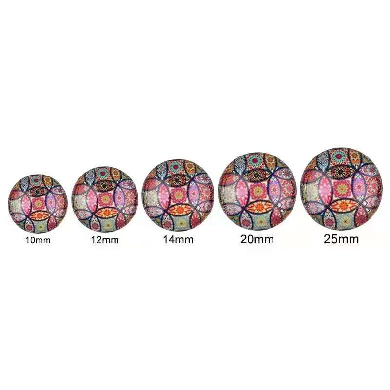 Campuran Kaleidscape Mata Foto Kaca Cabochon Uk 14mm Perhiasan Bulat Liontin/Anting Harga/20pc