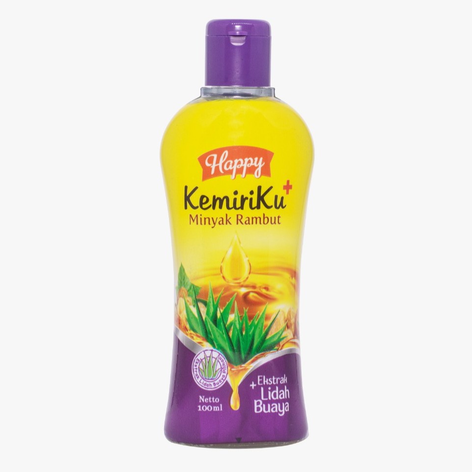 HAPPY KEMIRIKU Minyak Rambut + Ekstrak Lidah Buaya &amp; Vitamin C- 100ml