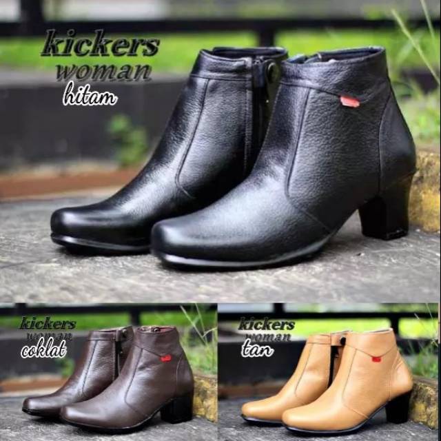 SEPATU WANITA KICKERS PANTOFEL KULIT