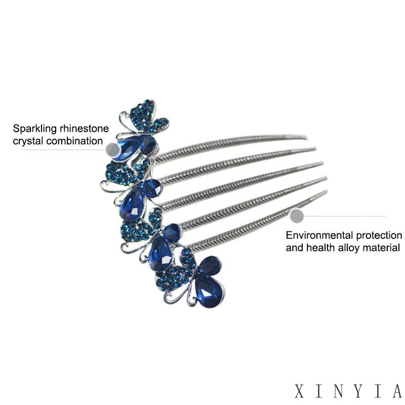 Butterfly Jepit Rambut Bentuk Kupu-Kupu Aksen Berlian Imitasi Untuk Wanita