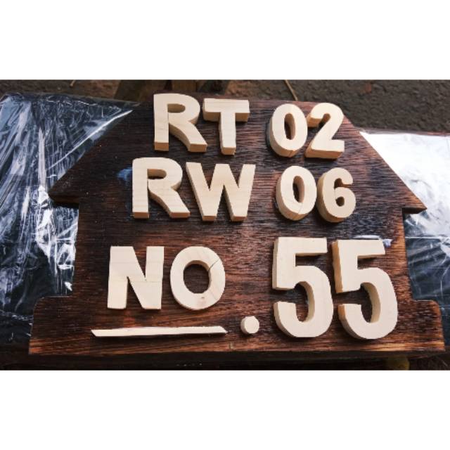 Alamat rumah / papan alamat rumah kayu