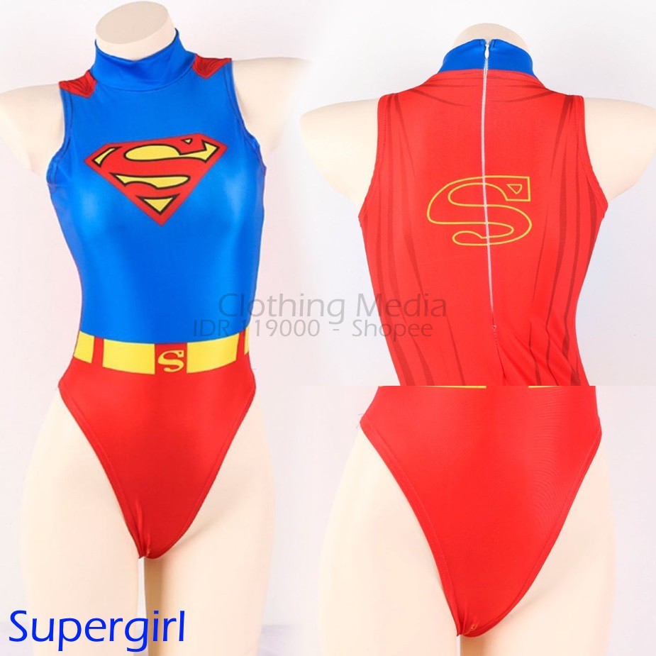 Baju Leotard Cosplay TurtleNeck Kostum Superhero Tanktop Kerah Bodysuit Thong