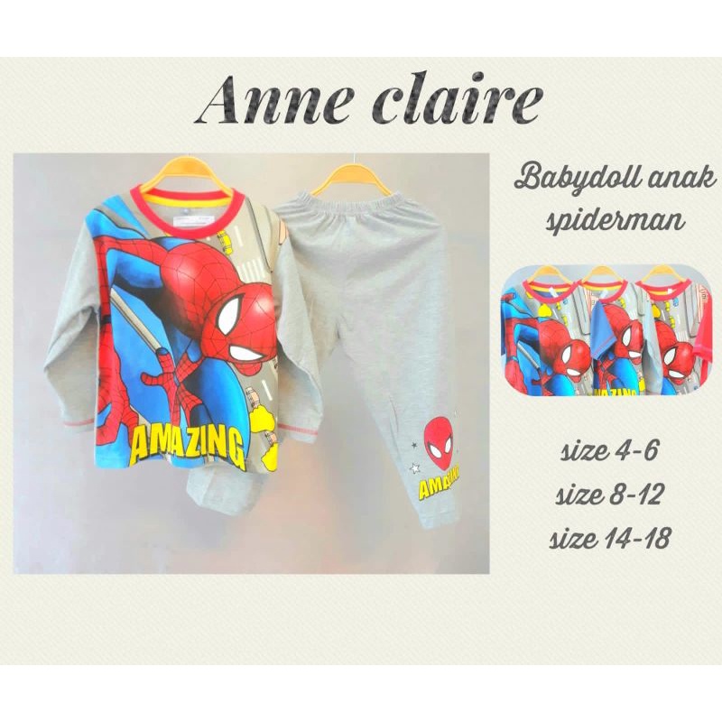 pajamas anak anne claire / spiderman