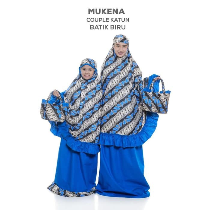 MUKENA COUPLE KATUN BATIK TAS KEPANG IBU DAN ANAK