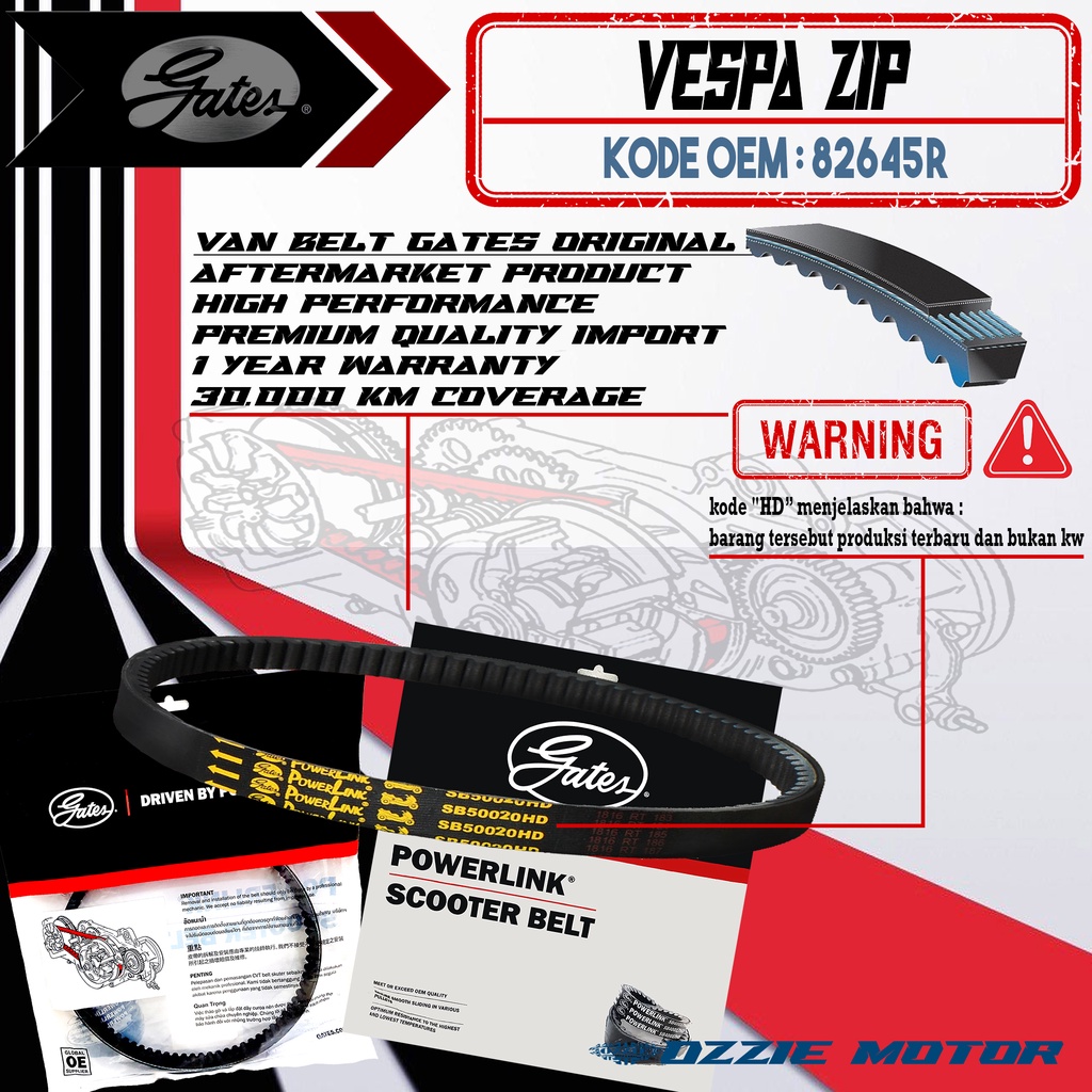 VAN BELT GATES VANBELT V BELT VBELT V-BELT GATES POWERLINK 82645R | SB71007HMI VESPA ZIP 100 VANBELT RACING 100% ORIGINAL