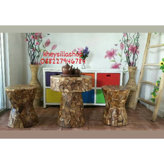 Kursi Stool Kayu / Kursi Tamu | Kursi Teras / Kursi Taman (Tanyakan ONGKIR Dulu)