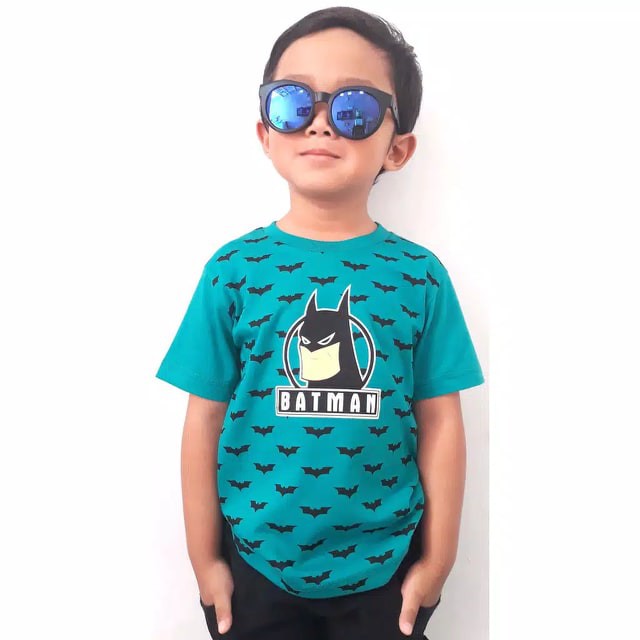 Kaos anak laki - laki motif karakter superhero BATMAN 2- 9 tahun