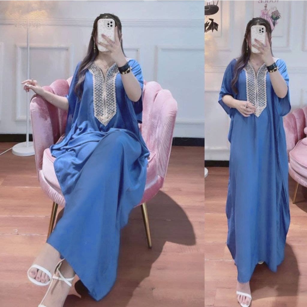 DRESS ARABIAN KAFTAN EDISI LEBARAN | GAMIS RENDA POLOS | DASTER RAMADHAN KEKINIAN MURAH BUSUI PANJANG VIRAL DASTER ARAB RAYON TERLARIS