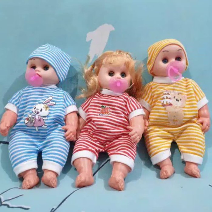 Mainan Boneka Dot Empeng Bayi Botak dan Susan Suara Menangis