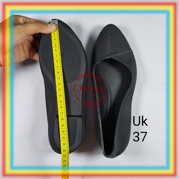 A207-3 Sepatu Jelly Karis Sepatu Kerja Wanita Flat Shoes Cewek Kasual Kekinian Import