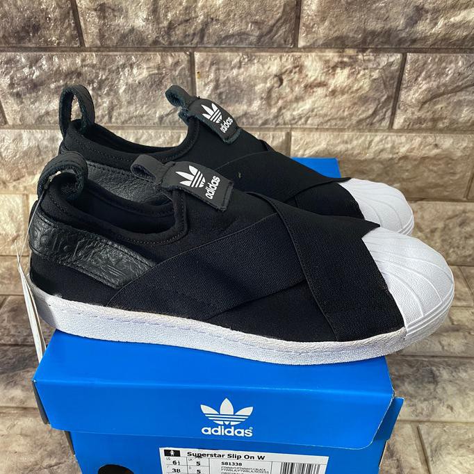 Supplier Slip On Pria Dewasa✅ Adidas Superstar Slip On Black White Original Bnwb - Black White On