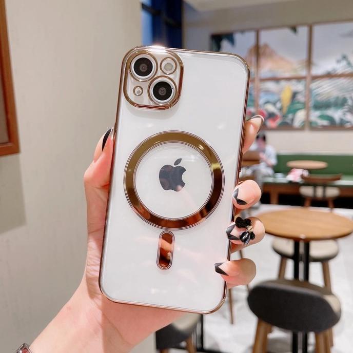 

plating gold case magsafe casing iphone 11 12 13 pro max magnetic