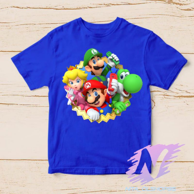 kaos super Mario baju kaos anak supermario bros