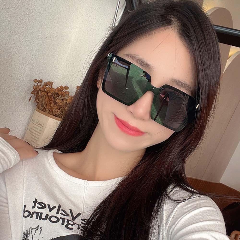 Mxbeauty Kacamata Hitam Persegi Fashion Padi Kuku Oversized Kuning Besar Square Korean Sun Glasses