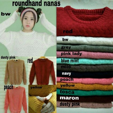 RH NANAS/ BLOUSE RAJUT/ LENGAN PANJANG/ WANITA TERPOPULER