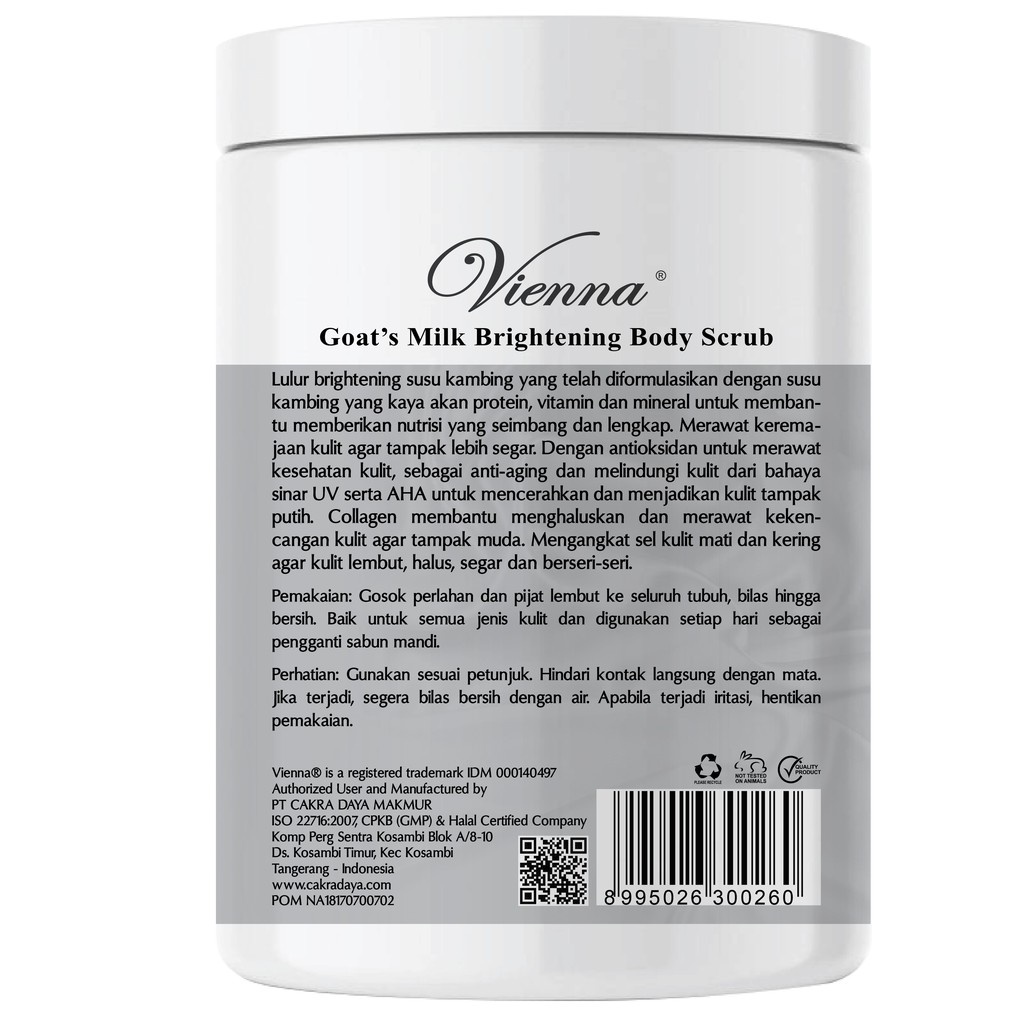 ✨ AKU MURAH ✨Vienna Goat's Milk Body Scrub / Lulur Vienna 1kg