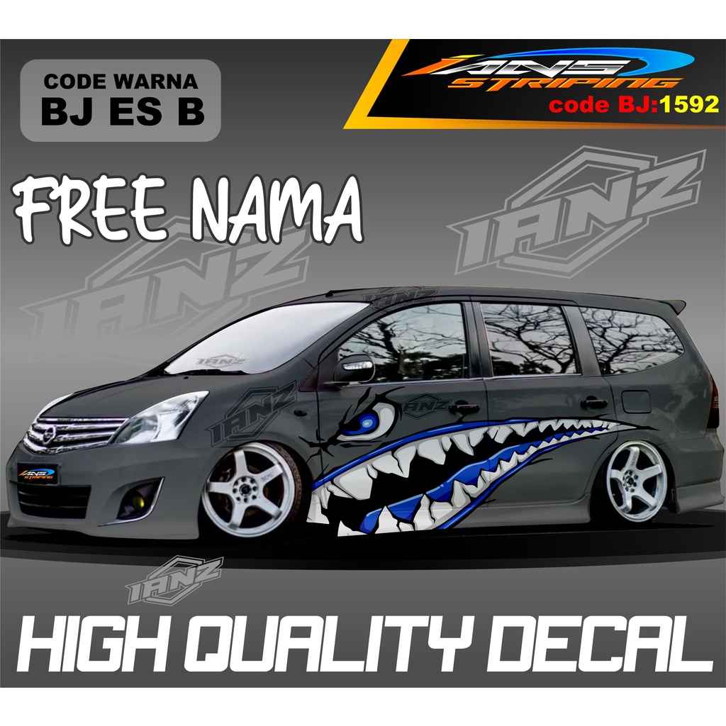 DECAL STIKER MOBIL GRAND LIVINA HIU / STIKER MOBIL TERIOS XPANDER NEW DESAIN / VARIASI STIKER MOBIL AVANZA XENIA