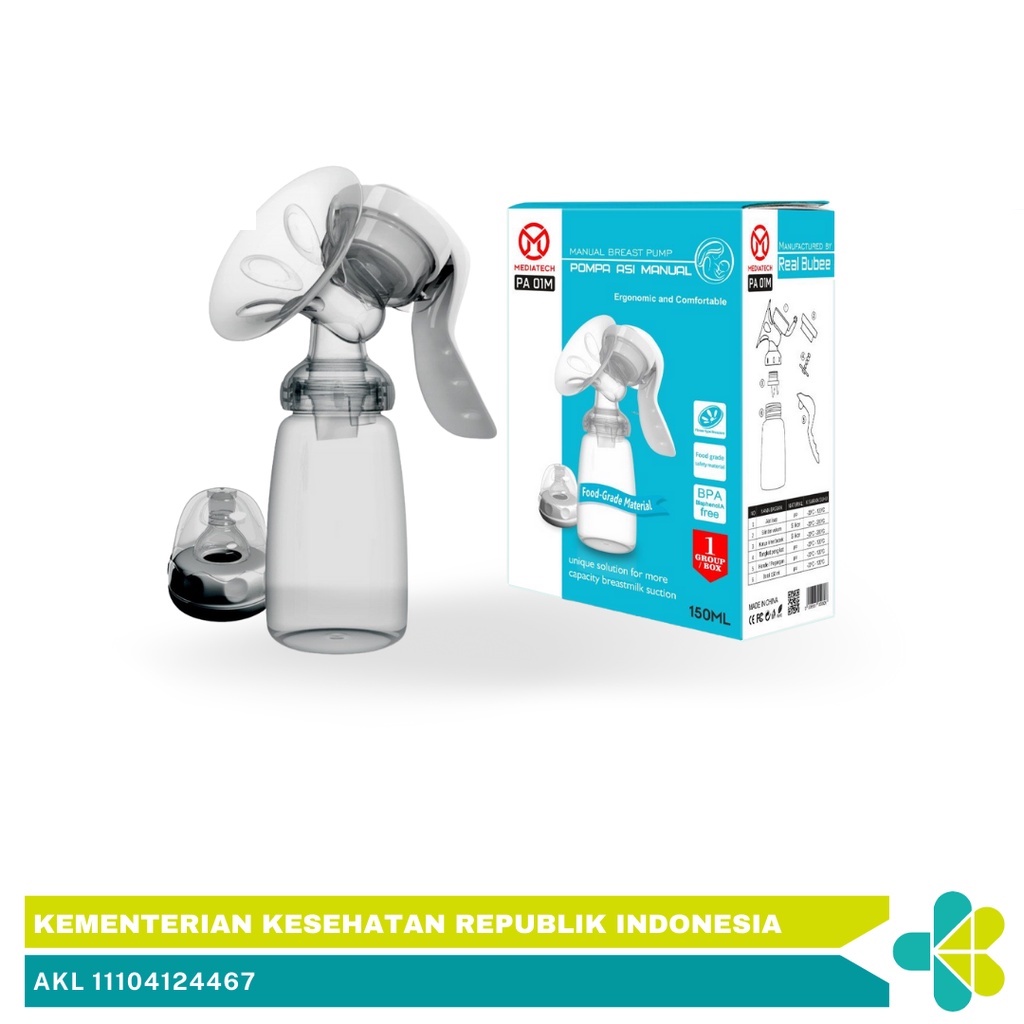 RealBubee (MediaTech) Manual Breastpump BPA Free - Pompa Asi Portable