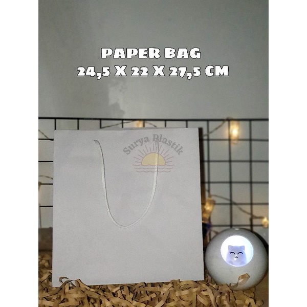 

Paper Bag / Tas Kertas Polos Warna Putih Ukuran 24,5 x 22 x 27,5 CM (R10)