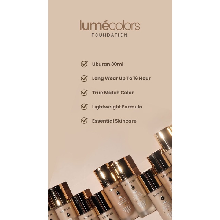 Lumecolors Foundation HD Full Coverage Acne Oil Skin Control / Alas Bedak Wajah Tahan Lama Menutup Jerawat Flek dan Noda