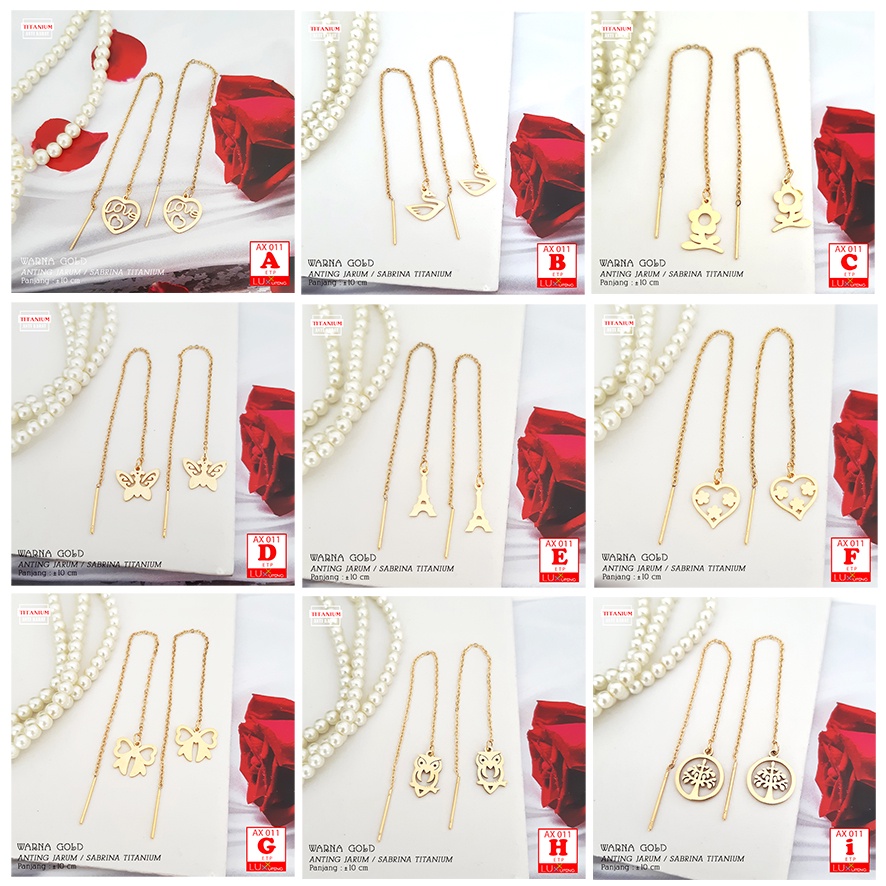 AX 011 Anting Titanium Serut Sabrina Perhiasan Wanita Titan Anti Karat Selamanya Luxx Xuping