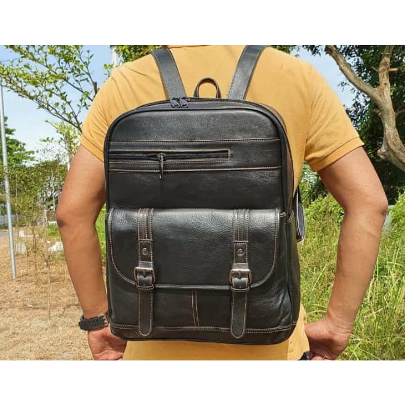 TAS RANSEL PRIA KULIT SAPI ASLI ORIGINAL/TAS LAPTOP RANSEL