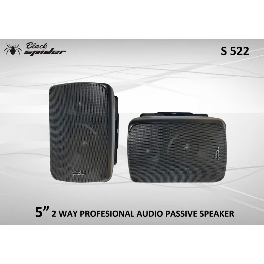 SPEAKER PASIF 5 INCH BLACK SPIDER S-522 PLUS BRAKET S 522 BLACK SPIDER