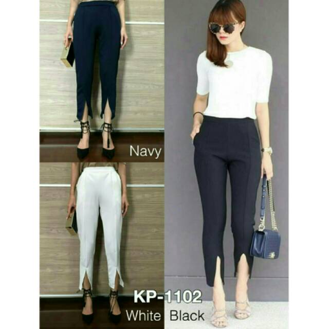 Slitpant bahan scuba import realpict