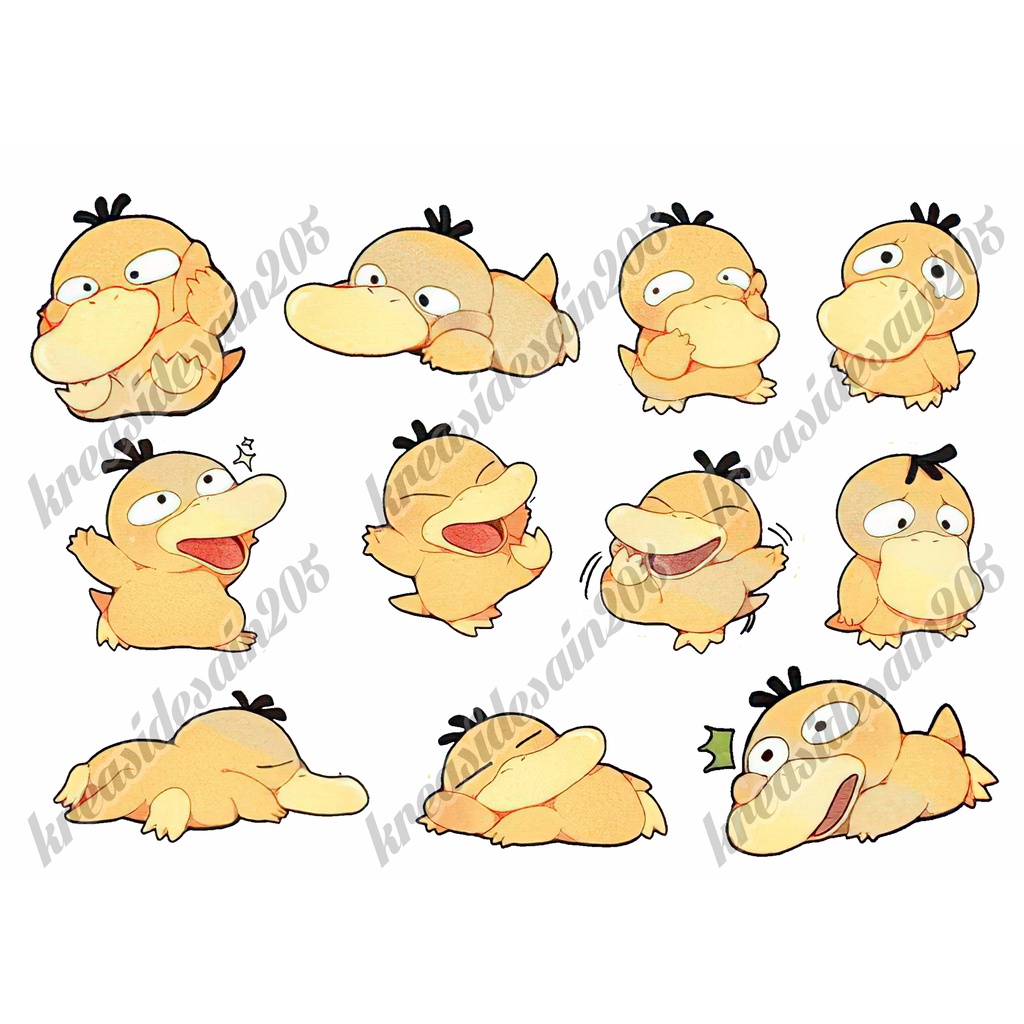 stiker pokemon/pokemon psyduck/ stiker anime/stiker laptop /stiker / chibi /stiker motor/stiker sepe